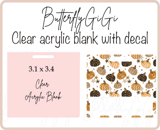 Pattern Pumpkin Badge Buddy Acrylic Blank & Decal