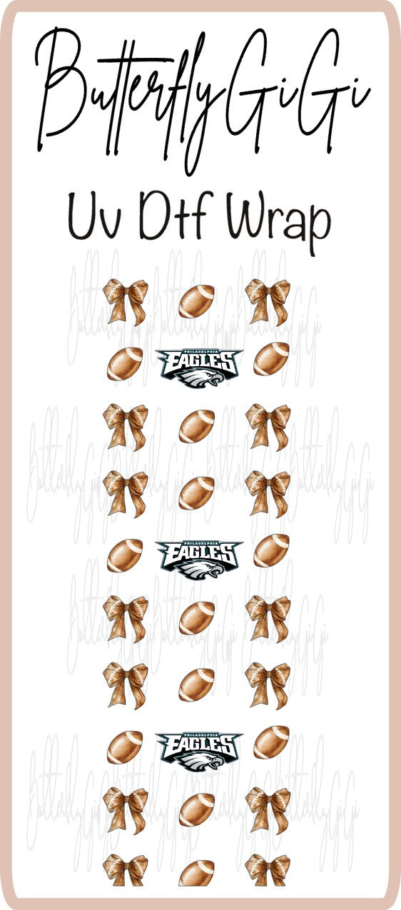 Wrap Philadelphia Football Coquette UV Dtf