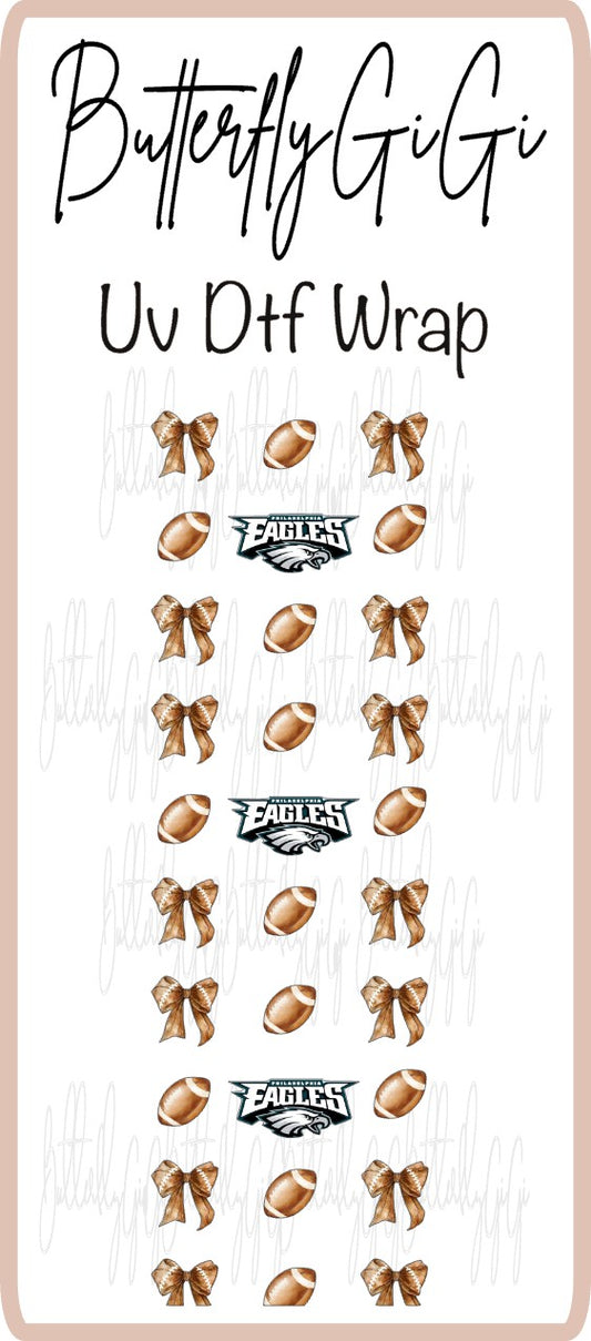 Wrap Philadelphia Football Coquette UV Dtf