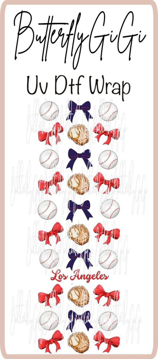 Wrap Los Angeles A Baseball Coquette UV Dtf