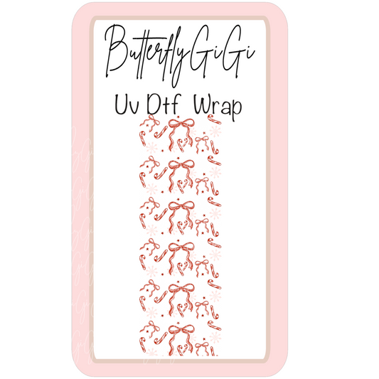 Peppermint Bows  Uv Dtf Wrap