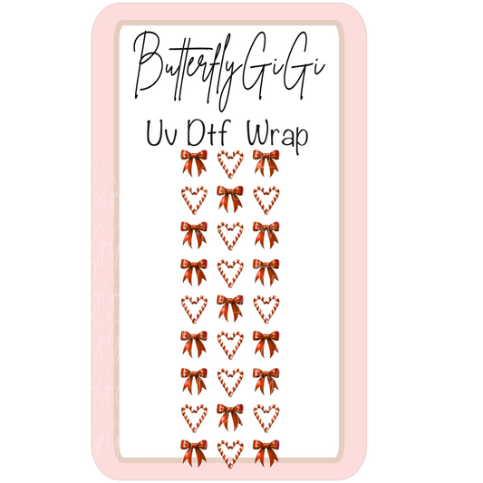 Peppermint Heart Uv Dtf Wrap
