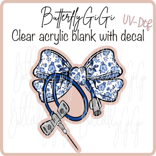 Phlebotomist Bow Blue UV DTF