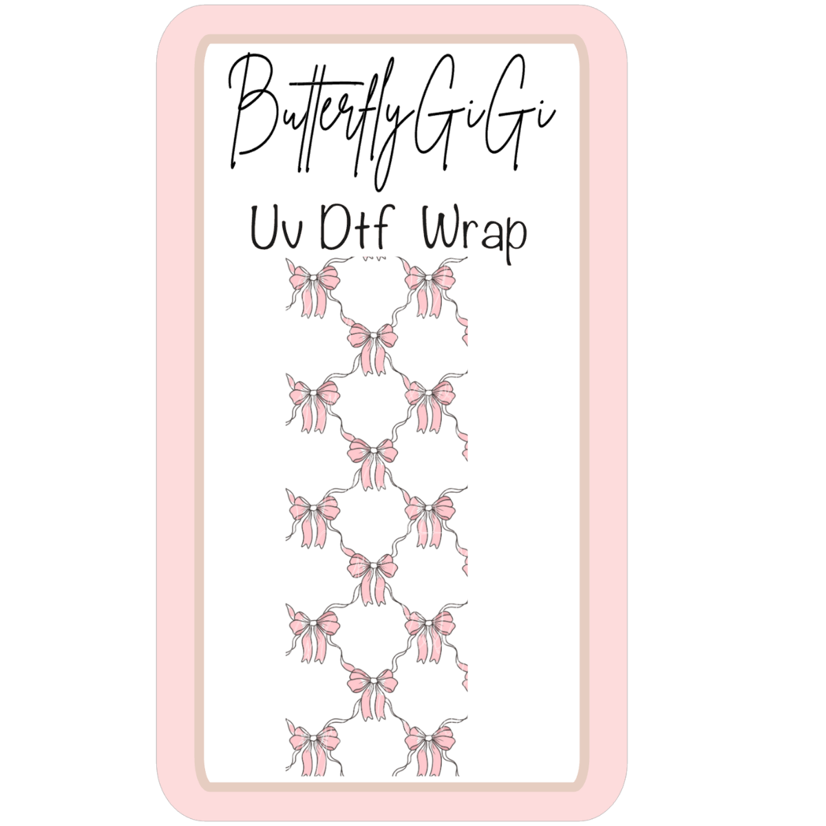 Wrap Pink Bow Coquette Stringed  UV Dtf