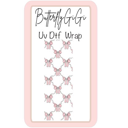 Wrap Pink Bow Coquette Stringed  UV Dtf