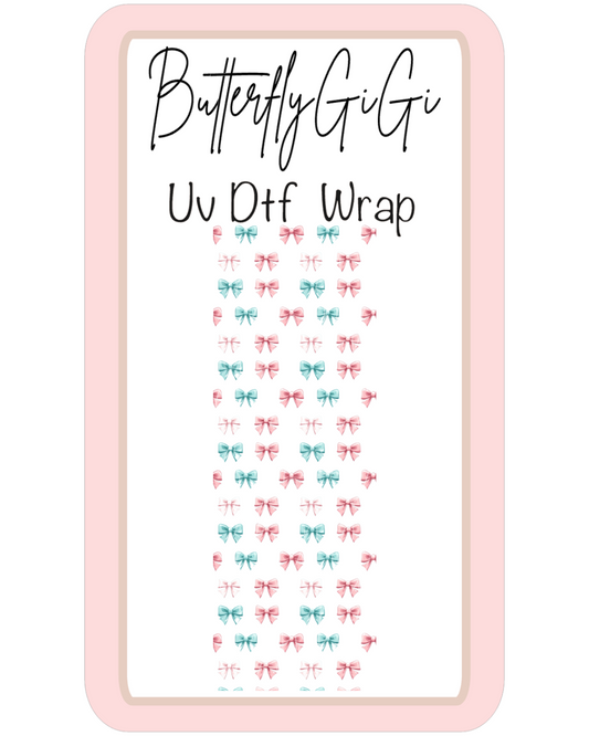 Wrap Pink Blue Bows UvDTF