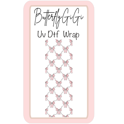 Wrap Pink Bow Coquette Stringed  UV Dtf