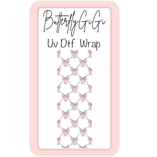 Wrap Pink Bow Coquette Stringed  UV Dtf