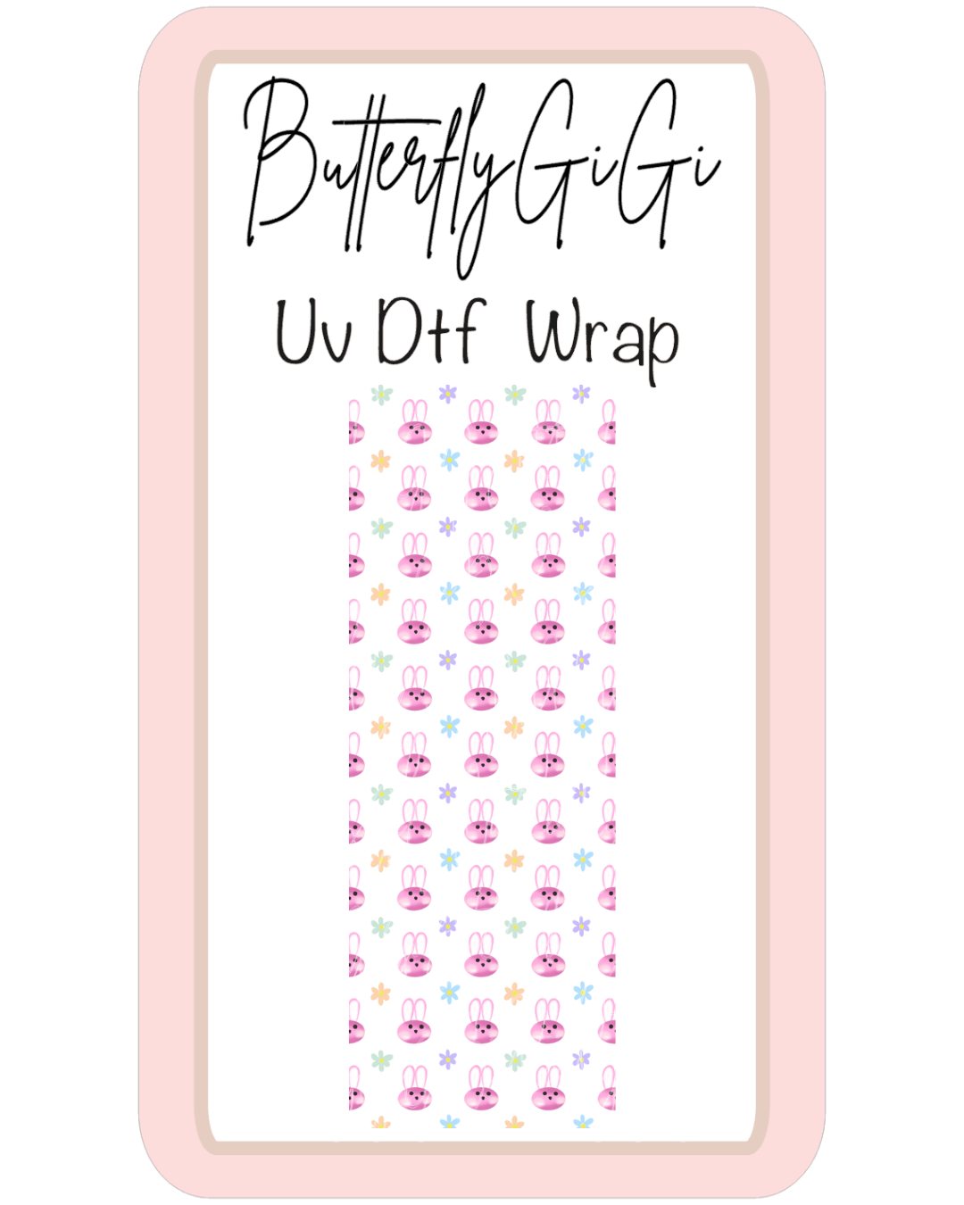 Wrap Pink Bunny Daisy SMALL UvDTF