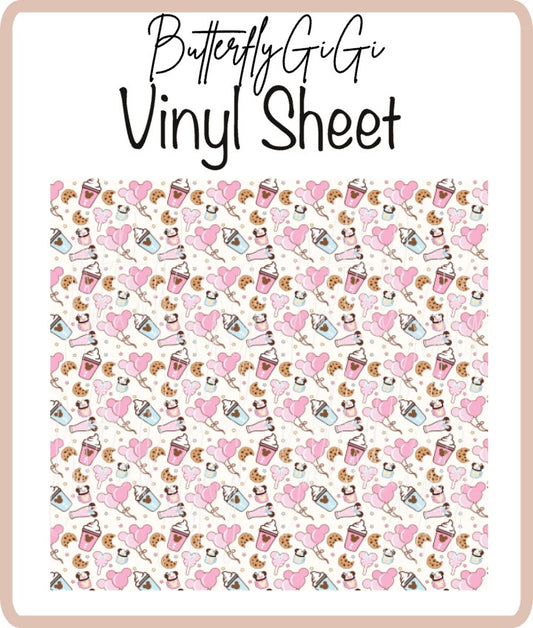 Vinyl Pink Mouse Snacks Sheet