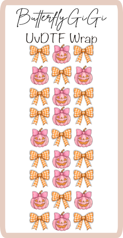 Pink Pumpkin Orange UvDtf Wrap