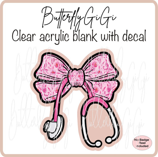 Medical Bow Pink FLORAL Stethoscope