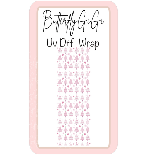 Pink Tree Christmas  Uv Dtf Wrap