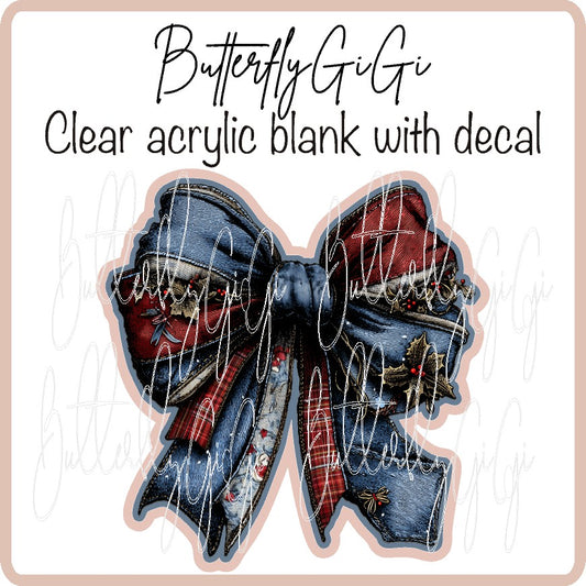 Poinsettia Jean Bow