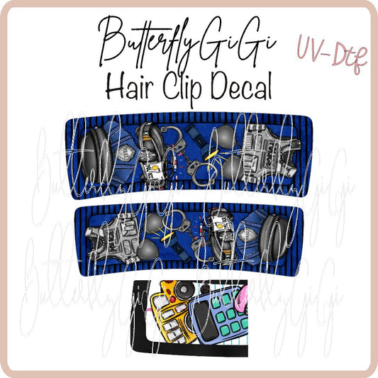 Police Hair Clip DECAL UV DTF