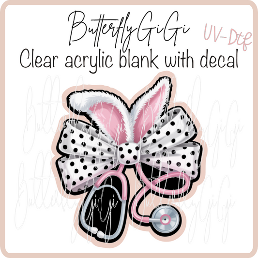 Polka Dot Bunny Steth Bow UvDTF