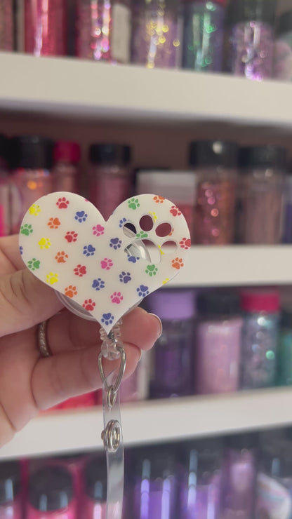 .Attachment Acrylic Badge Reel Print Dog Heart