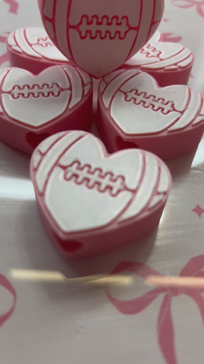 3D Printed Straw Topper Football Heart