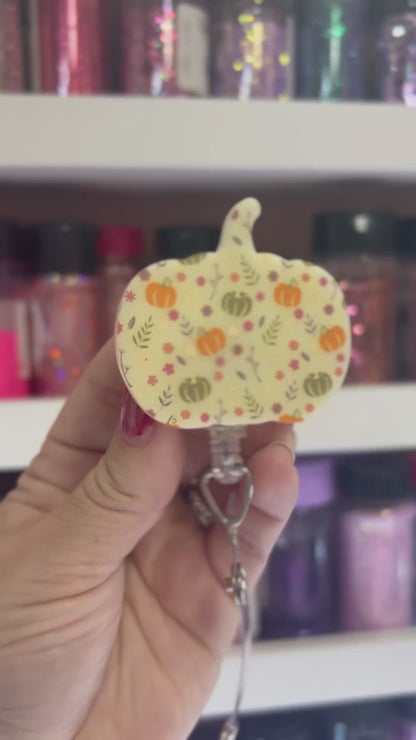 .Attachment Badge Reel Print Pumpkin Halloween