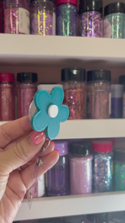 3D Printed Attachment Badge Reel Daisy Flower