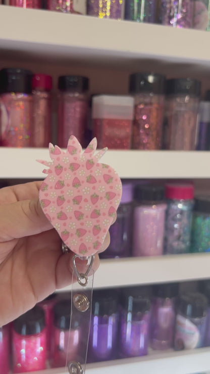 .Attachment Badge Reel Print Strawberry