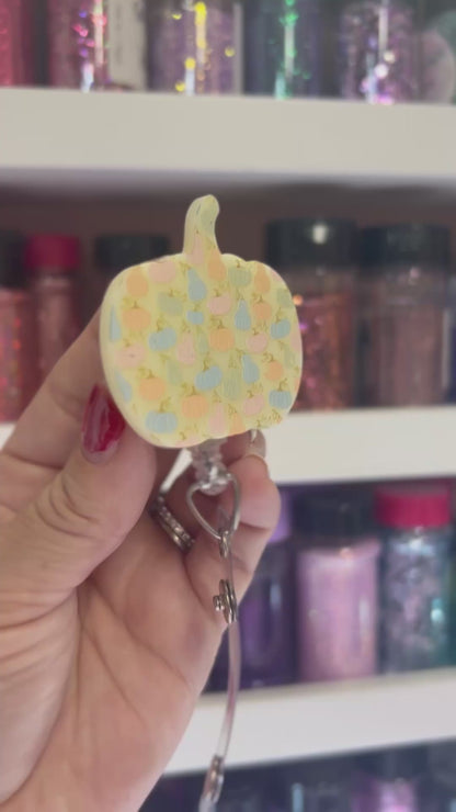 .Attachment Badge Reel Print Pumpkin Halloween