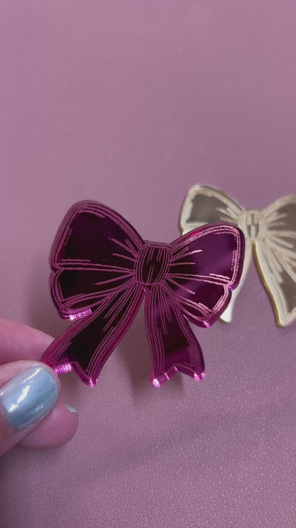 .Attachment Acrylic Badge Reel Mirror Bow