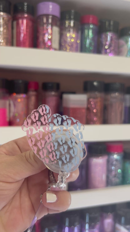 Baby Feet Badge Reel Attachment Acrylic
