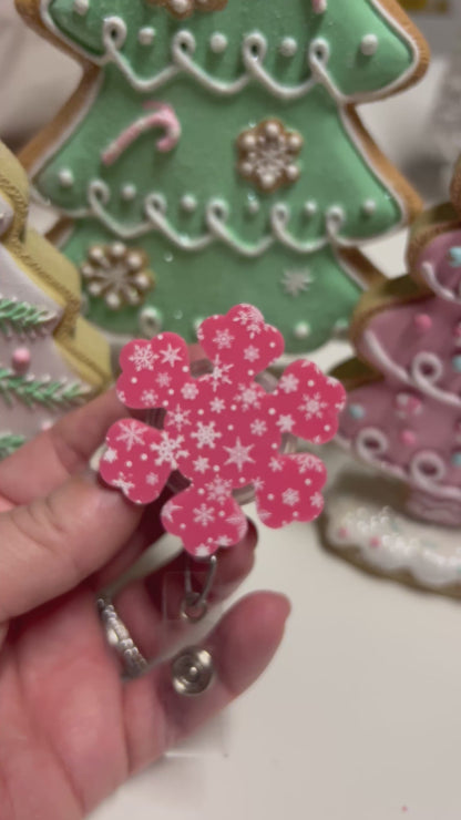 Snowflake Badge Reel Attachment Acrylic