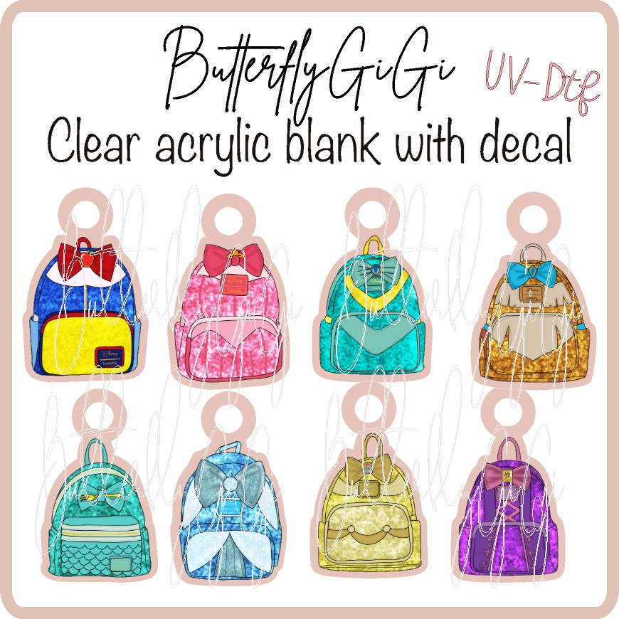 Princess BackPack UVDTF Charms