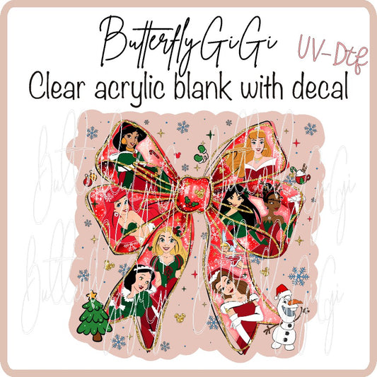 Princess Xmas Bow Uv Dtf