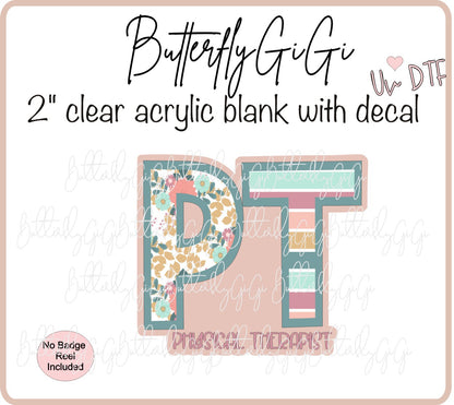 UVDTF Medical Striped Floral Occupation Title