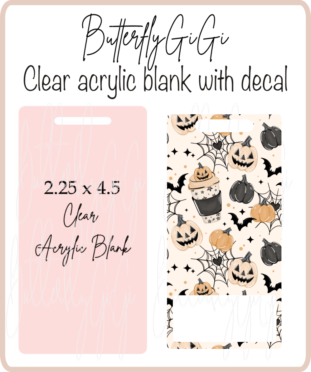 Pumpkin Coffee Webs Badge Buddy Acrylic Blank & Decal