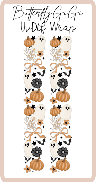 Pumpkin Ghost UvDtf Wrap