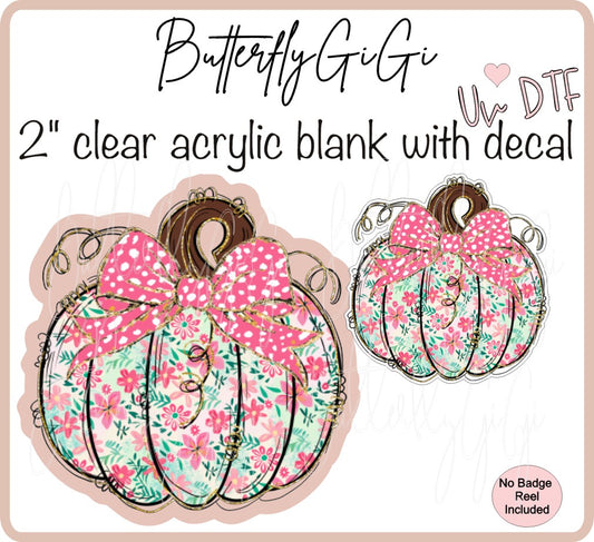 Fall Pumpkin Glitter Floral
