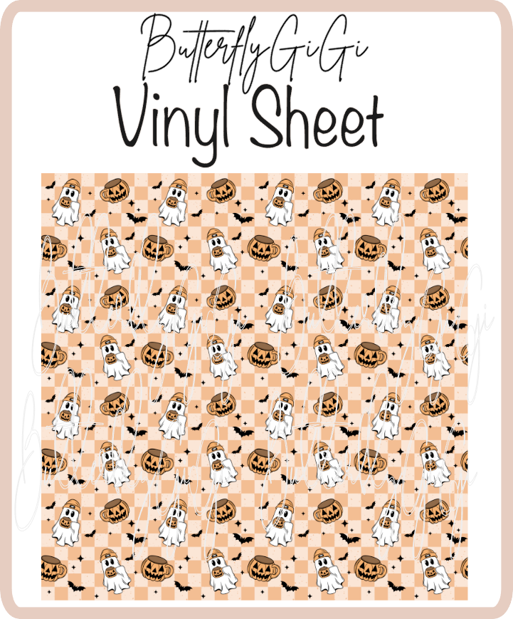 Pumpkin Mug Ghostie Vinyl Sheet