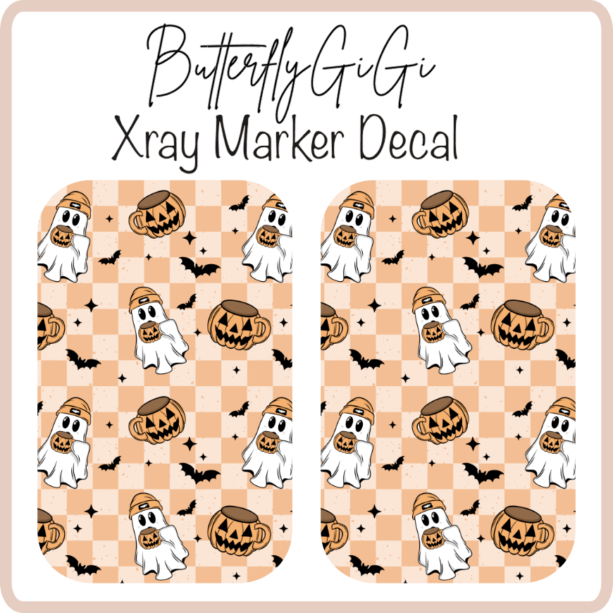 Pumpkin Mug Ghostie X ray Markers Decal