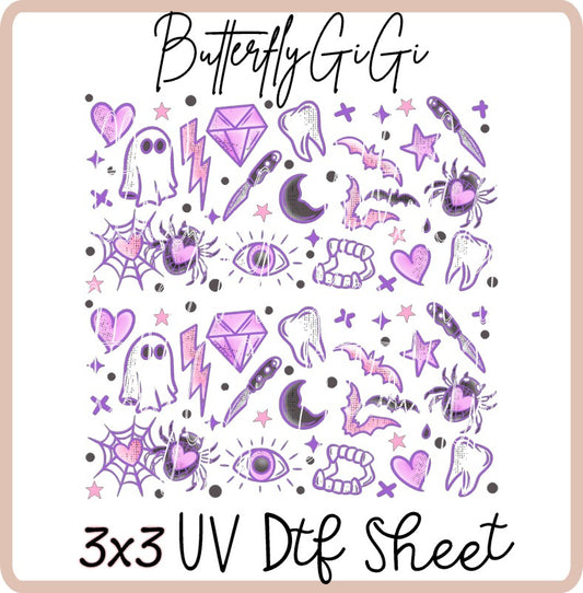 3x3 Purple Fang Uv Dtf SHEET