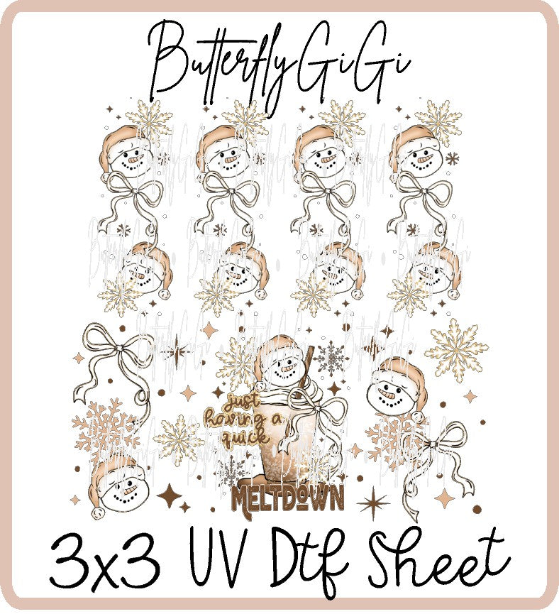 Quick Meltdown Xmas Uv Dtf Sheet
