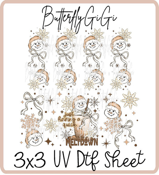 Quick Meltdown Xmas Uv Dtf Sheet