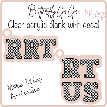 Medical Checkered R Titles Charms UVDTF