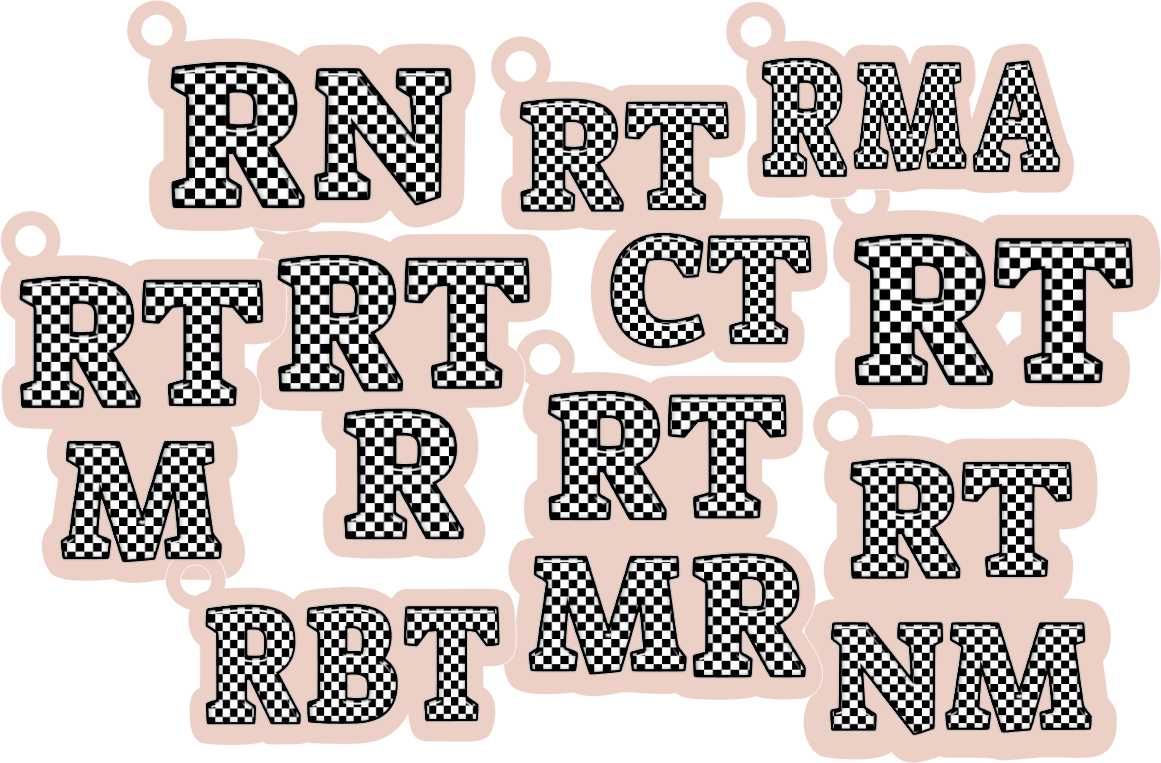 Medical Checkered R Titles Charms UVDTF