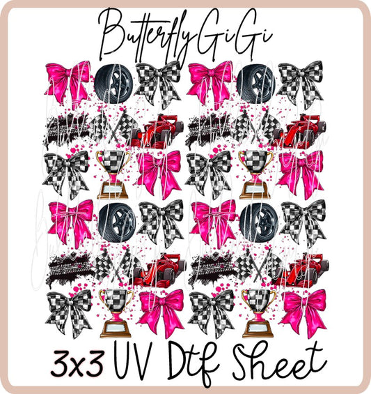 3x3 Racing Uv Dtf SHEET