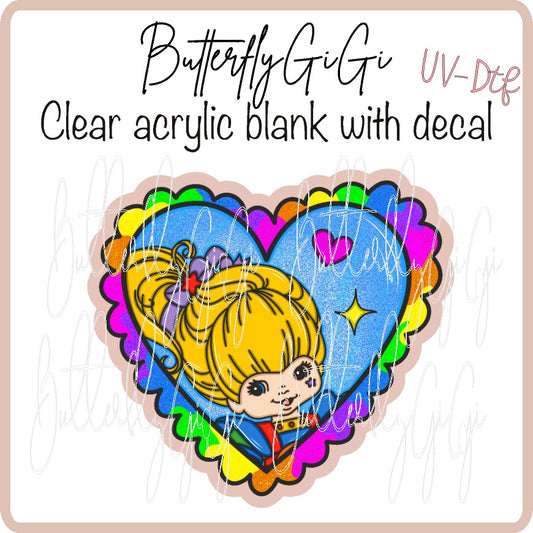 Rainbow B Heart UvDTF
