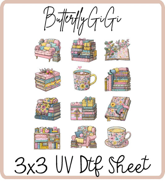 Reading Winter  Uv Dtf SHEET