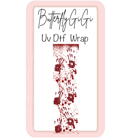 Wrap Red Handprints Uv Dtf