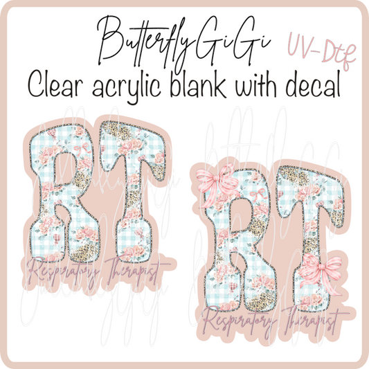 Respiratory Therapist Floral Gingham UvDTF