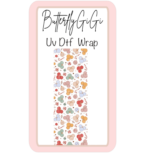 Wrap Retro Mouse Ornament UV Dtf