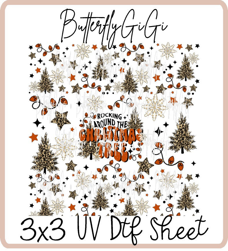 Rockin Around Xmas Tree Uv Dtf Sheet