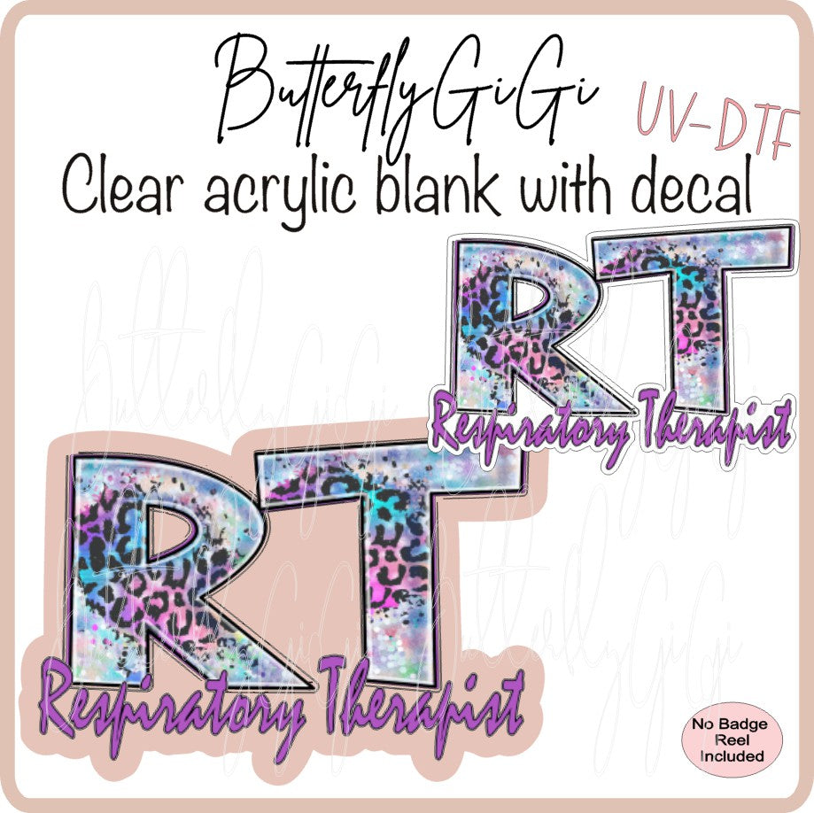 Medical Leopard Print RT Respiratory Therapist
